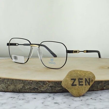 ZEN 62806 C1 Metalica Hexagonal Negro con Detalles Dorados Puente Anatomico 