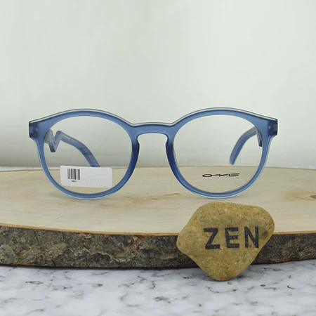 Okle 8002 C6 TR90 Redonda Azul Traslucido Mate Brazo con detalles Rojos  