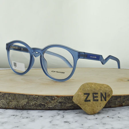 Okle 8002 C6 TR90 Redonda Azul Traslucido Mate Brazo con detalles Rojos  