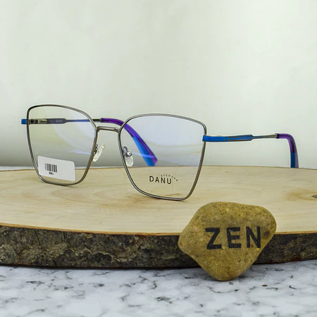 DANU 3051 C2 Metalica Agatada Cuadrada Plata con detalles Azules y Lilas Brazo Flex 