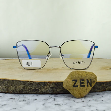 DANU 3051 C2 Metalica Agatada Cuadrada Plata con detalles Azules y Lilas Brazo Flex 