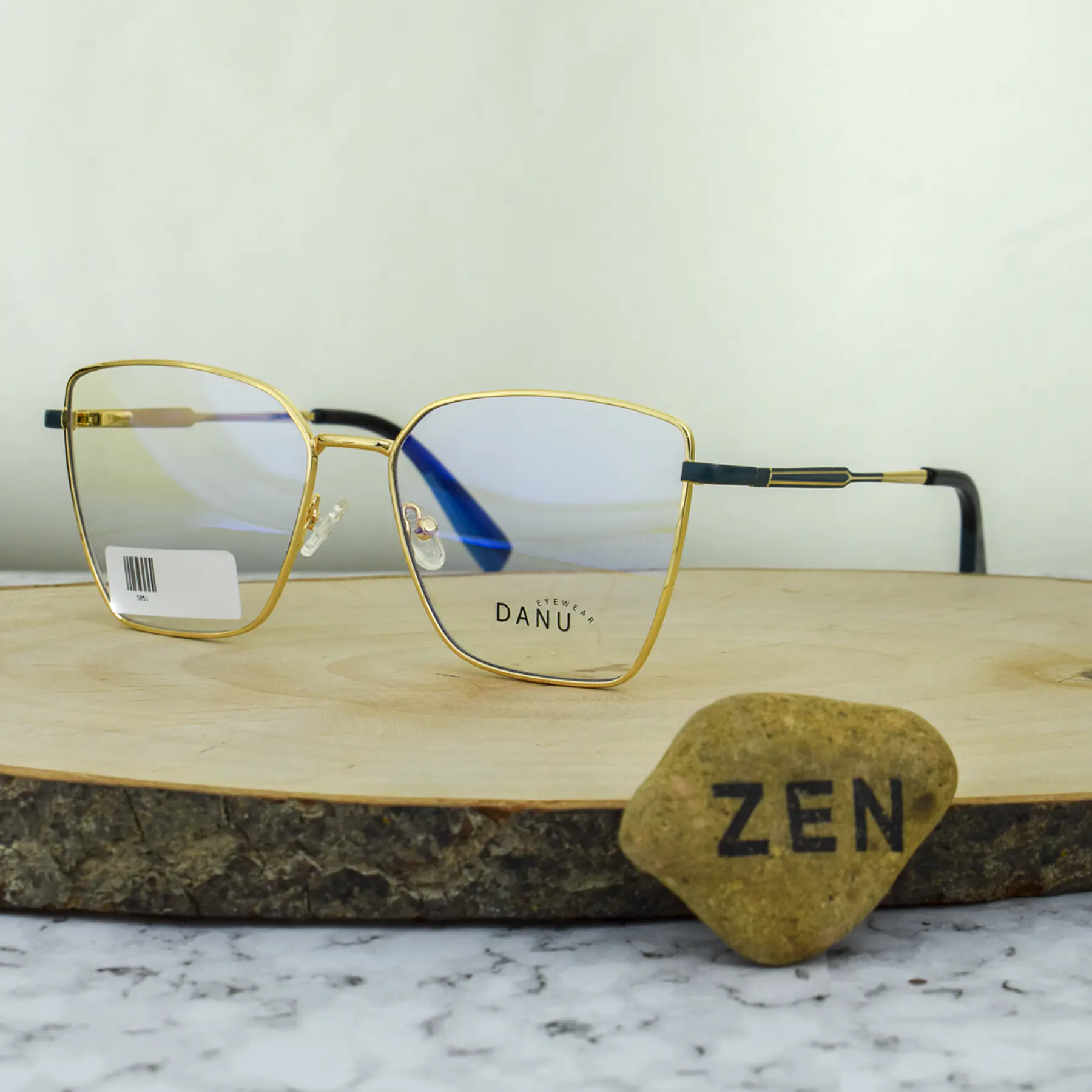 DANU 3051 C6 Metalica Agatada Cuadrada Dorado con detalles Azules Brazo Flex Terminal Negro Azul