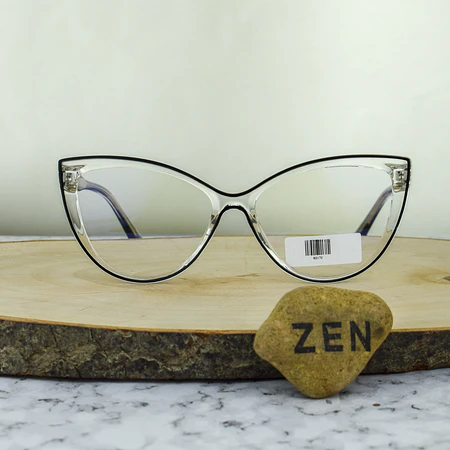 ZEN 82172 C3 TR90 Agatada Tipo Cristal Transprente Líneas Negros