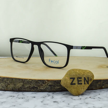 Focal 6502 C4 TR90 Cuadrada Negro Mate Brazo Flex con detalles grises y verdes