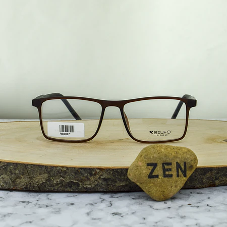 Silfo RS9007 C5 TR90 Rectangular Cafe Maté Brazo Flex Gris Oscuro 