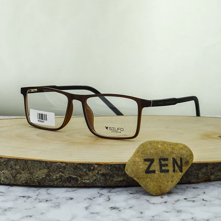 Silfo RS9007 C5 TR90 Rectangular Cafe Maté Brazo Flex Gris Oscuro 