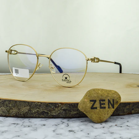 Savig 8025 C1 Titanio Ovalada Dorado Brazo con Terminal Carey 