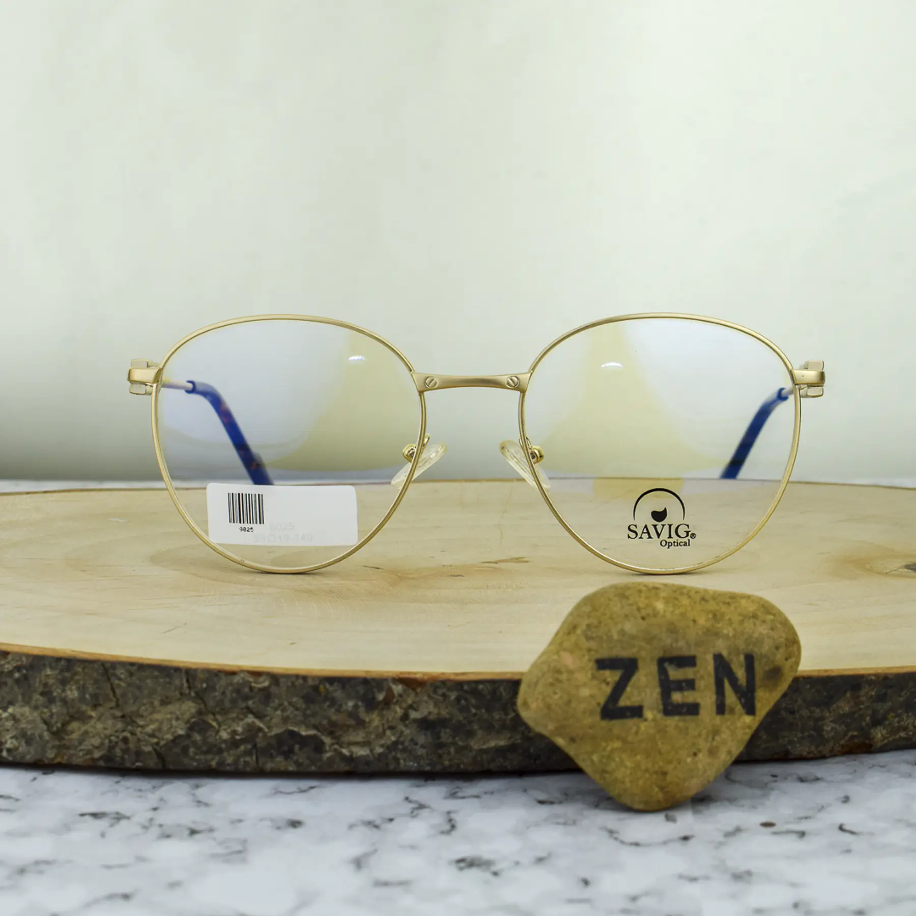 Savig 8025 C1 Titanio Ovalada Dorado Brazo con Terminal Carey 