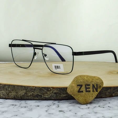 ZEN M91707 Metalica Doble Puente Cuadrada Verde Gris Oscuro Brazo Flex TR90 