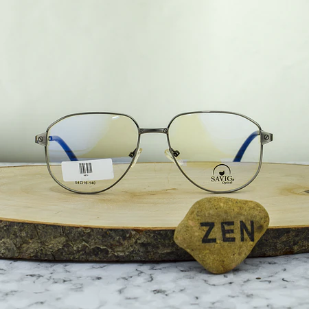 Savig 8036 C4 Metal Semi Hexagonal Aviador Plateado Brazo con Terminal Negro