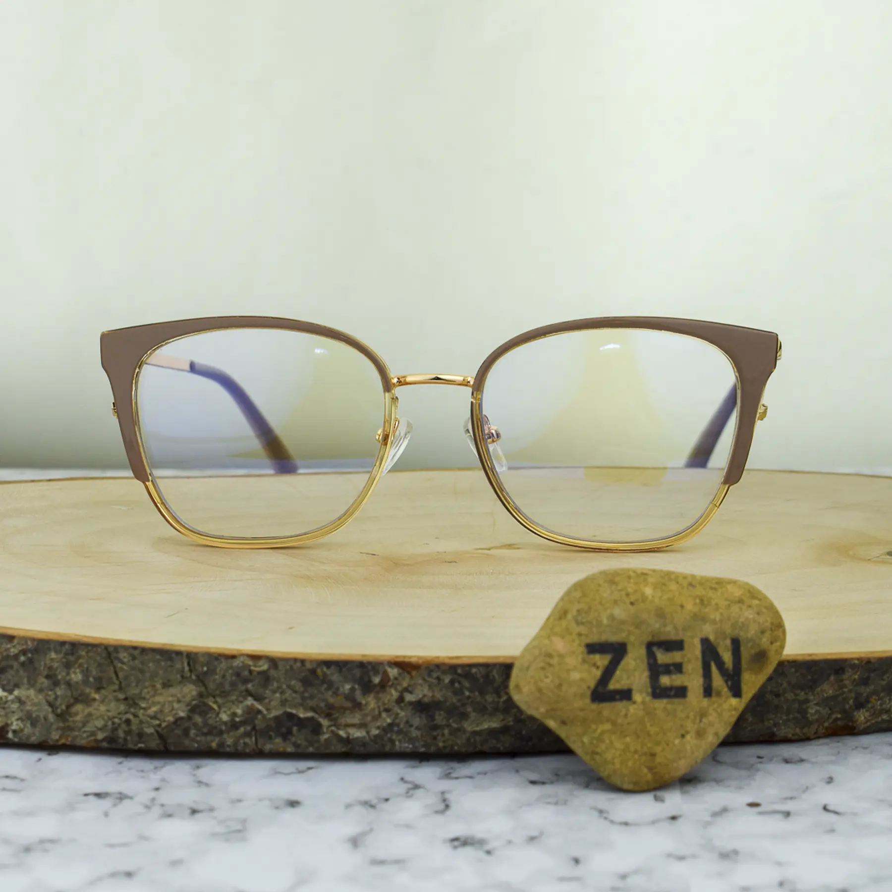 ZEN 81163 C5 TR90 Agatada Cuadrada Bicolor Beige Nude 