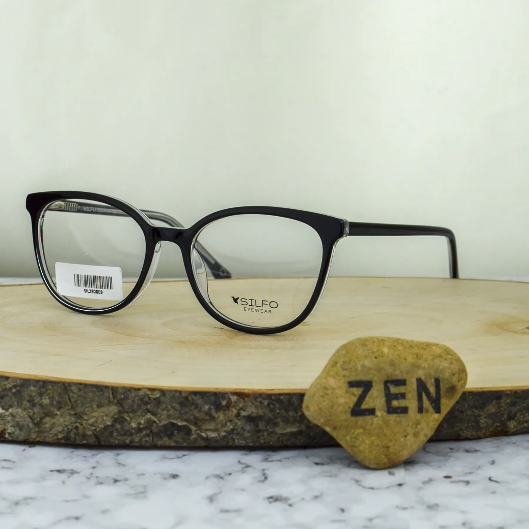 Silfo SIL230809 C4 Acetato Agatada semi redonda Negro