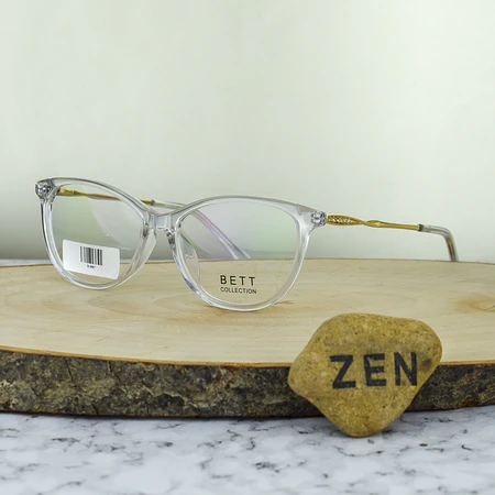 Bett Colection B18067 C2 Acetato Agatada Transparente Brazo Metalico Dorado