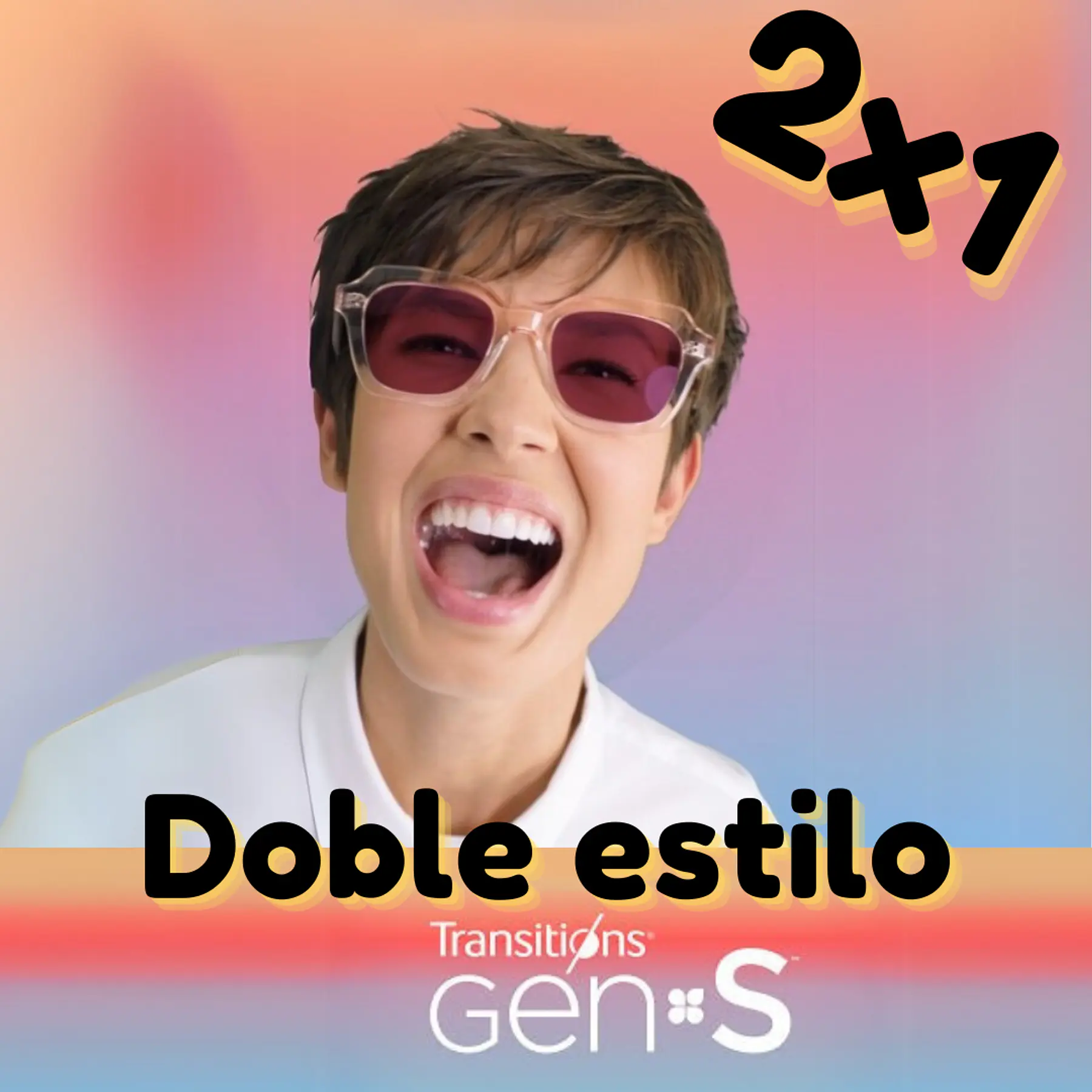 PROMO 2X1 - Doble Estilo Transitions GEN S + Antirreflejo Crizal Sapphire 360° & Transitions GEN S + Antirreflejo Crizal Easy - Monofocal- COPIAR