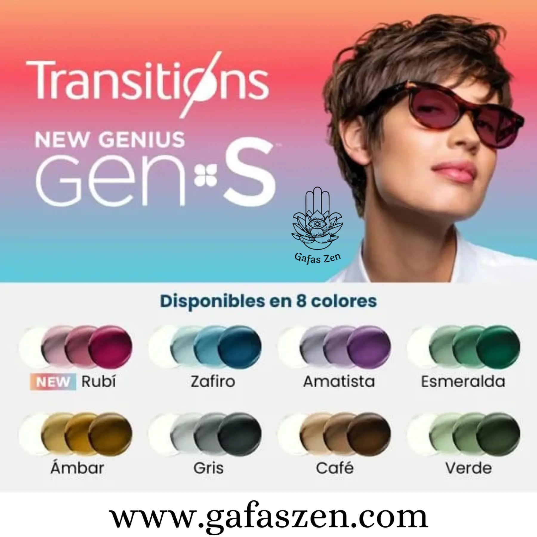 PROMO 2X1 - Doble Estilo Transitions GEN S + Antirreflejo Crizal Sapphire 360° & Transitions GEN S + Antirreflejo Crizal Easy - Monofocal- COPIAR