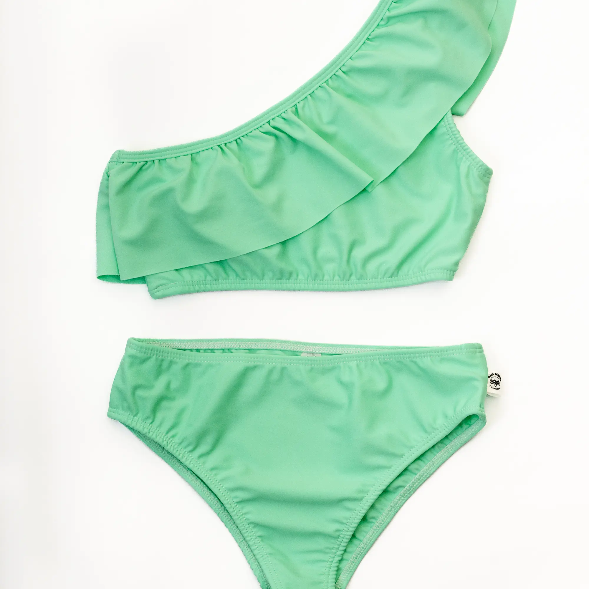 Bikini de un Hombro Niña Aurora Verde Agua 3