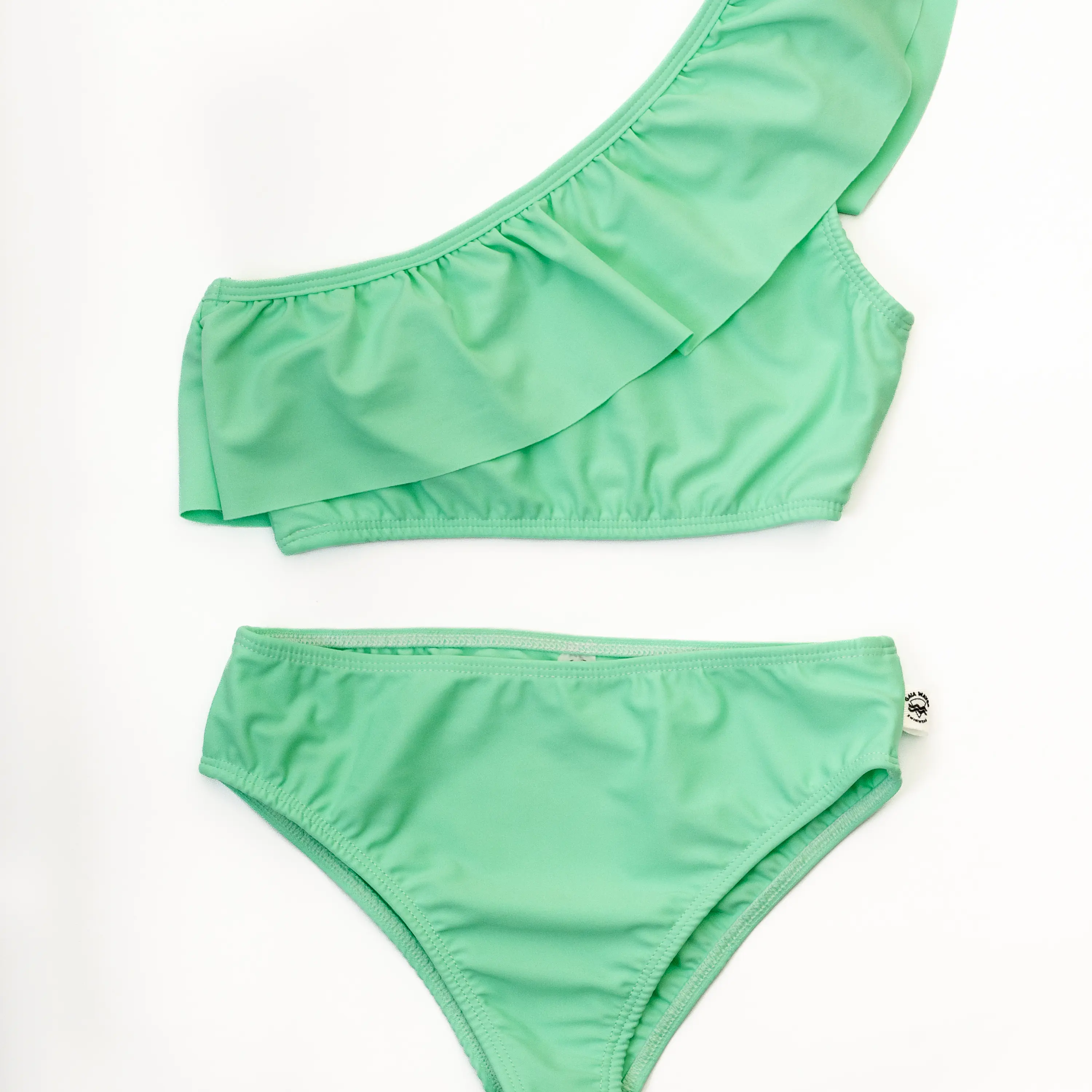 Bikini de un Hombro Niña Aurora Verde Agua 3