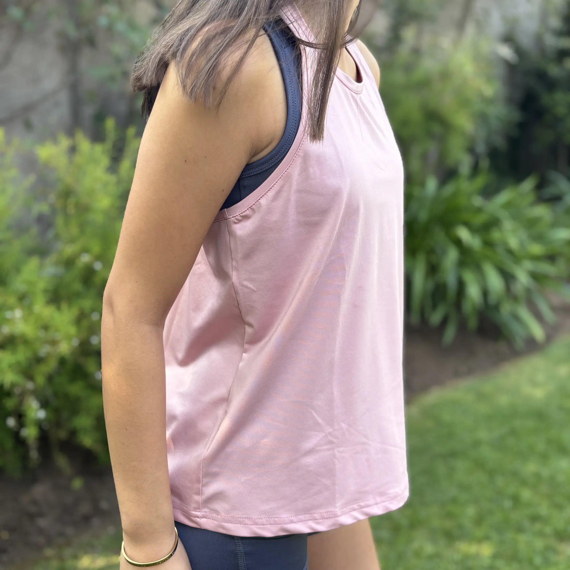 Polera Deportiva Sin Mangas Niña Rosa Palo 1