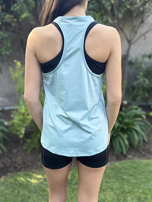 Polera Deportiva Sin Mangas Niña Verde Menta