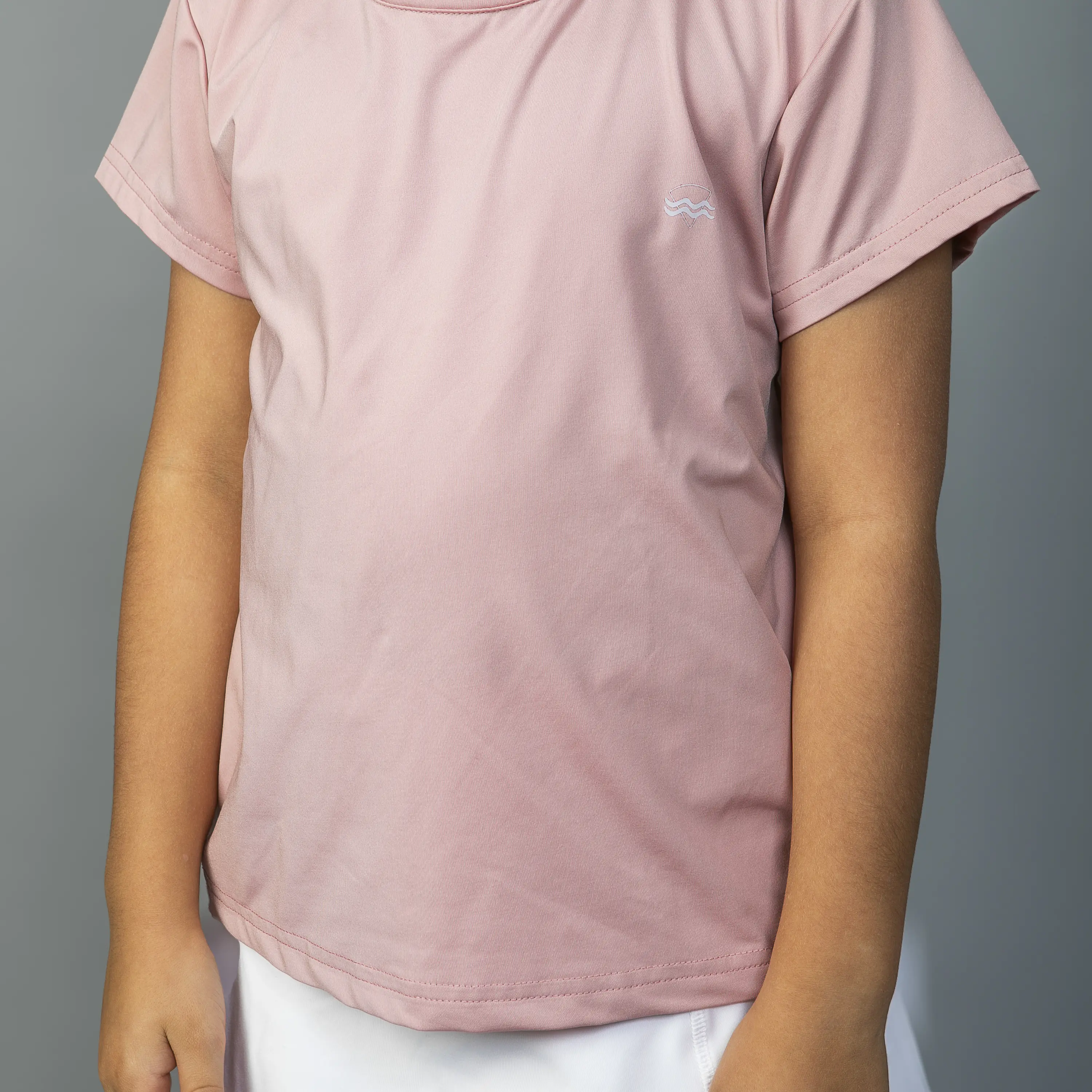 Polera Deportiva Manga Corta Niña Rosa Palo 2