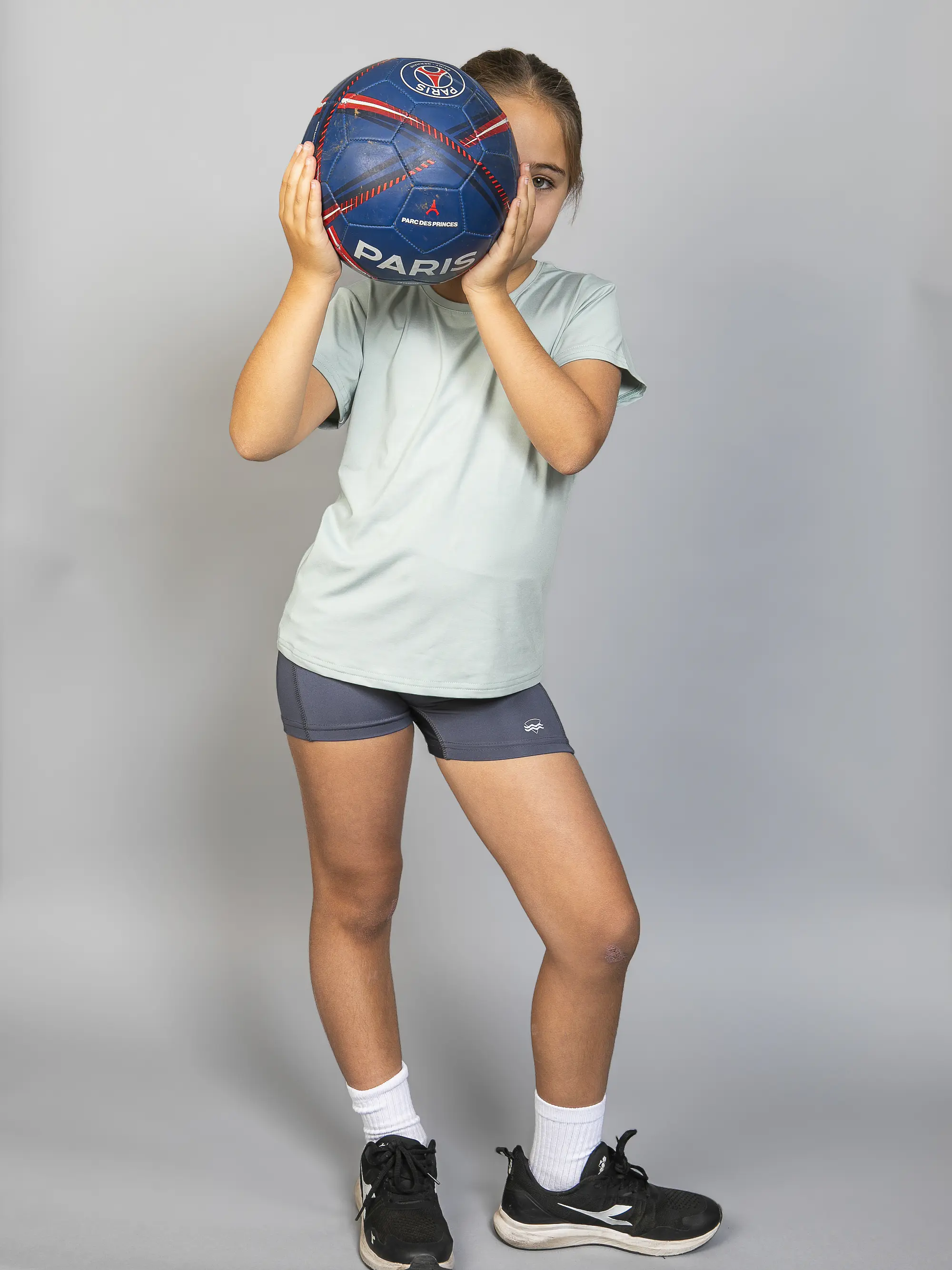 Polera Deportiva Manga Corta Niña Verde Menta 3