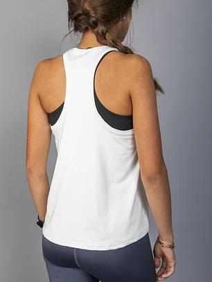 Polera Deportiva Sin Mangas Niña Crema