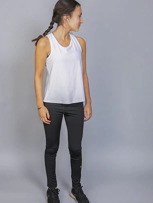 Polera Deportiva Espalda Cruzada Niña Blanca