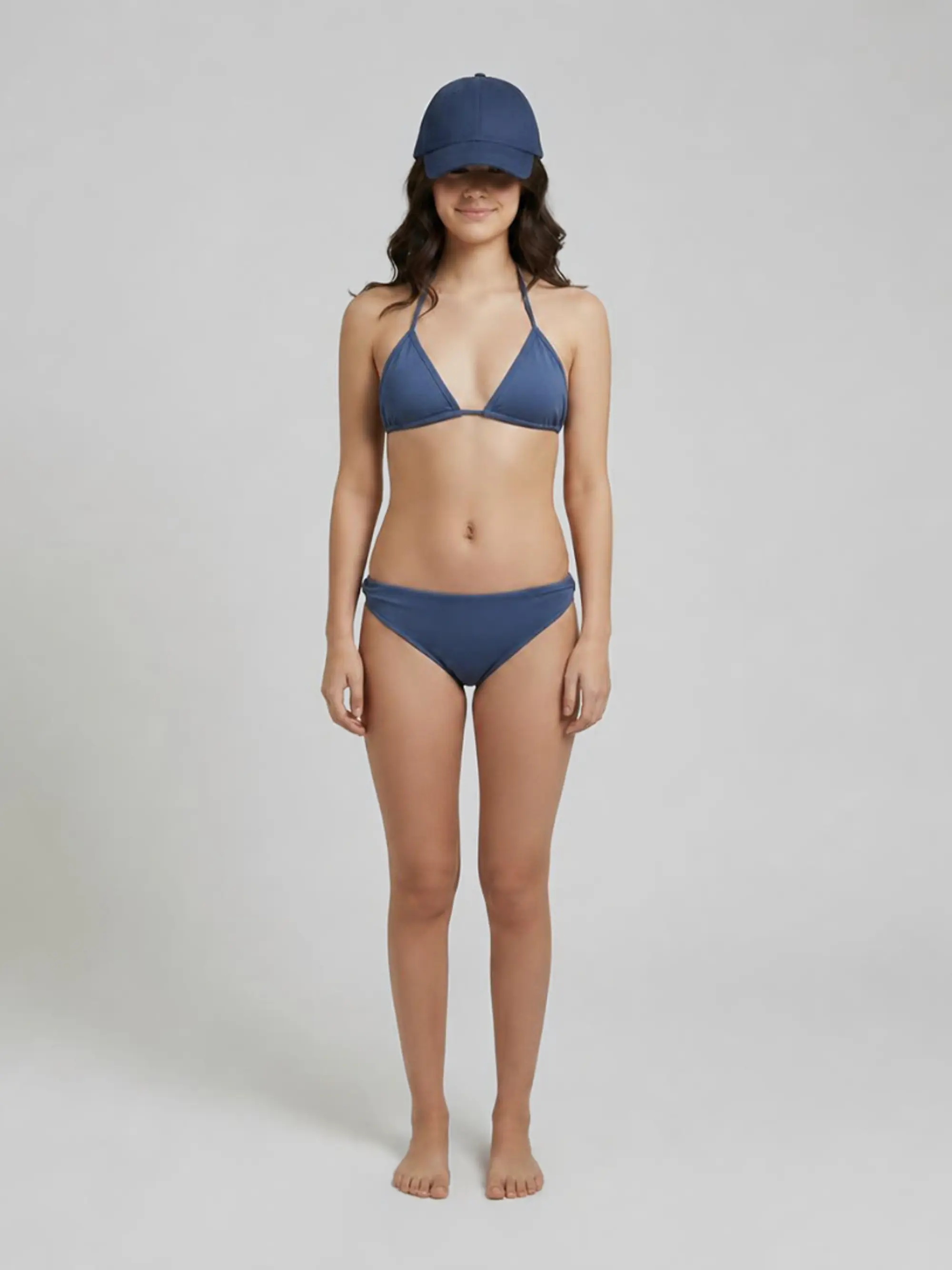 Bikini Triangulo Azul Piedra Texturado Lucia 1