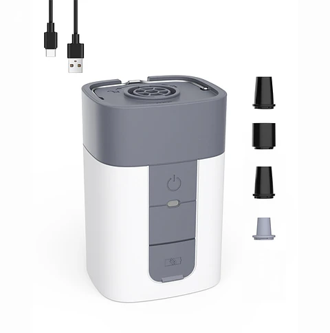 Bomba de Aire Eléctrica Recargable 720 L/min con Luz LED y 4 Boquillas