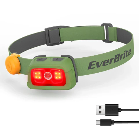 Linterna Frontal Recargable EverBrite 350 lm USB-C con Luz Roja