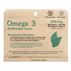 Omega 3 Microalgas vegano 30 capsulas 300 Mg