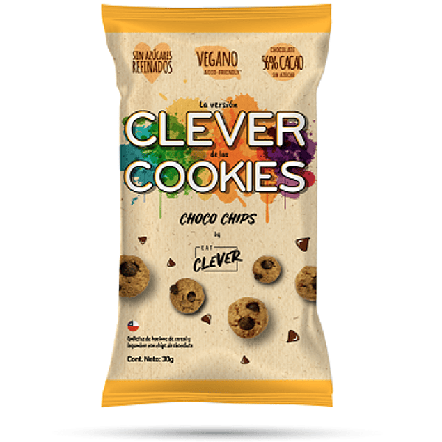 Clever cookies chips de chocolate 30 Grs