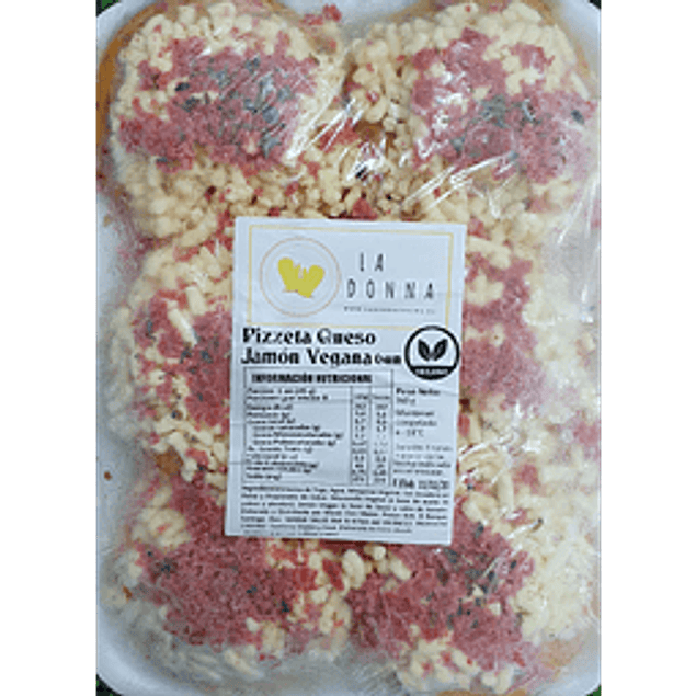 Pizzetas veganas de Queso y jamón 6 Unidades