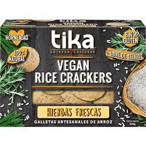 Tika Vegan Rice Crackers hierbas frescas 100 Grs