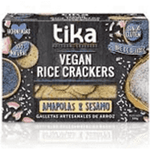 Tika Vegan Rice Crackers amapola y sésamo 100 Grs