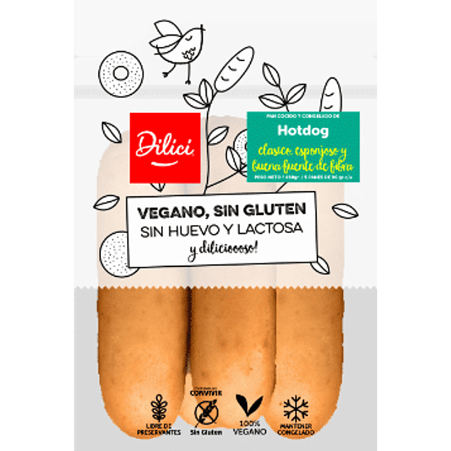 Pan de completo (Sin gluten, Vegano)