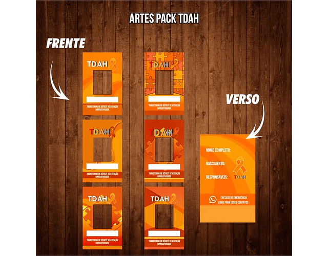 CRACHÁ AUTISMO & TDAH IDENTIFICAÇÃO PACK – CARICA RISOS