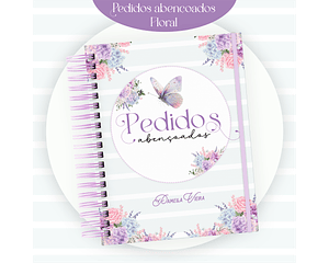 ARQUIVO KIT ENCADERNAÇÃO PEDIDOS ABEÇOADOS FLORAL LILAS - PAMELLLA