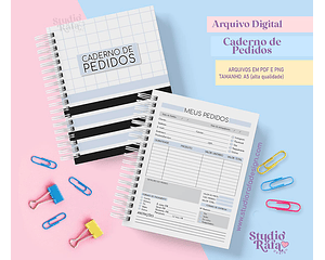 ARQUIVO CADERNO DE PEDIDOS PERMANENTE NEUTRO - STUDIO RAFA