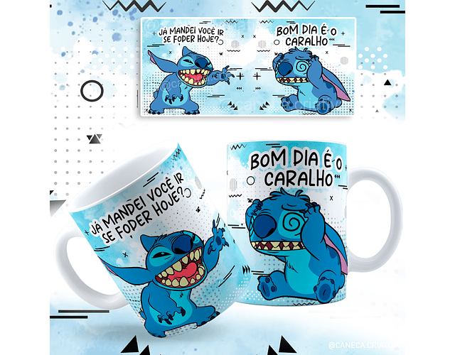 ARQUIVO ARTE CANECA STITCH CANSADO