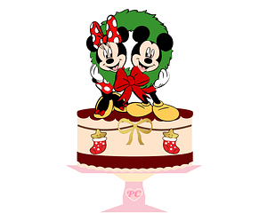 ARQUIVO TOPO DE BOLO NATAL MICKEY E MINNIE