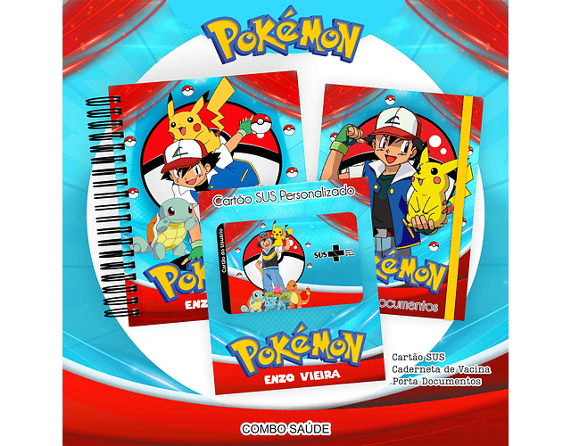 Arquivo  Encadernação Kit Caderneta de Saúde Pokémon - Pamella