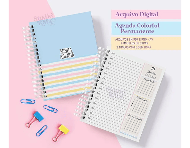 Arquivo agenda permanente colorful - Studio rafa