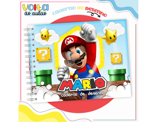 ARQUIVO ENCADERNAÇÃO KIT ESCOLAR SUPER MARIO - LINA CRIATIVA