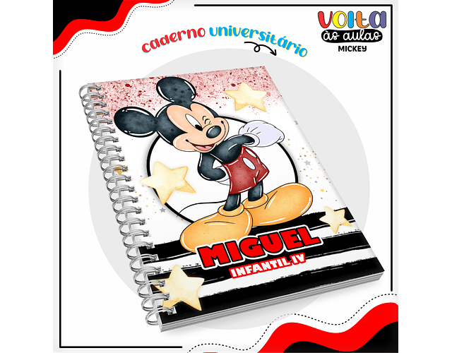 ARQUIVO ENCADERNAÇÃO KIT ESCOLAR MICKEY - LINA CRIATIVA