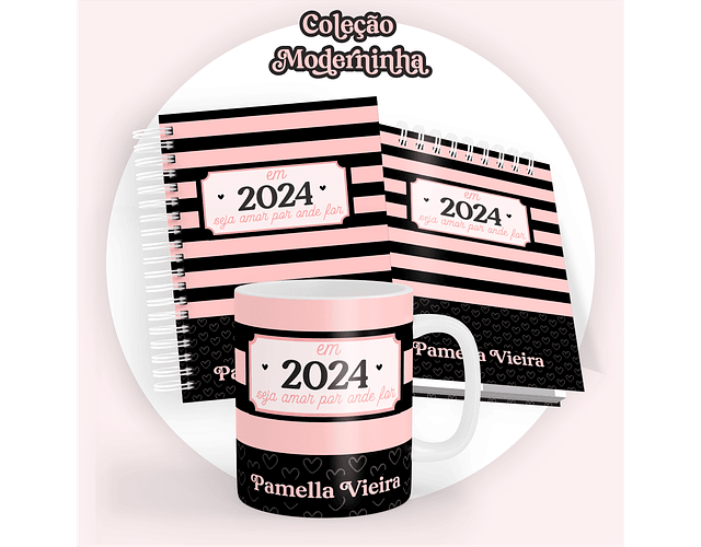 ARQUIVO ENCADERNAÇÃO COMBO PRETO E ROSA 2024 - PAMELLA