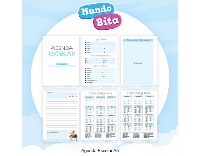 Arquivo Encadernação Kit Escolar Mundo Bita - PAMELLA