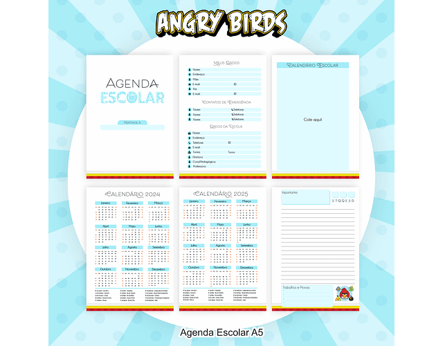 Arquivo Encadernação Kit Escolar Angry Birds - PAMELLA