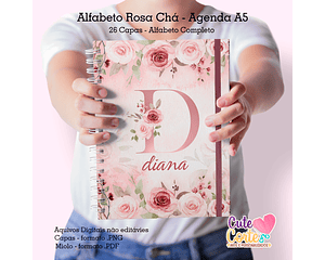 ARQUIVO AGENDA A5 ALFABETO ROSA 