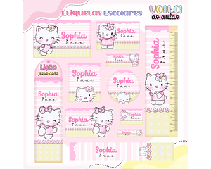 ARQUIVO ETIQUETA ESCOLAR HELLO KIT - LINA